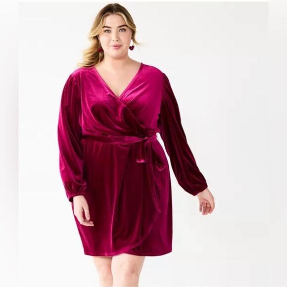 Nine West Burgundy Tassel belted dress size 3X (bust 46) NEW - Picture 1 of 8